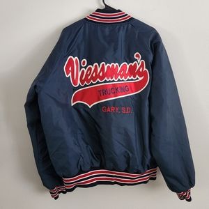 Vintage Satin Bomber Trucking Jacket